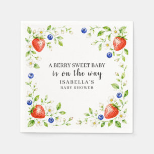 A Berry Sweet Baby Strawberry Blueberry Paper Napkins