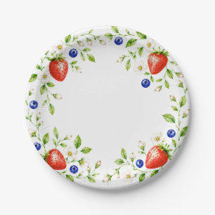 A Berry Sweet Baby Strawberry Blueberry Paper Plates