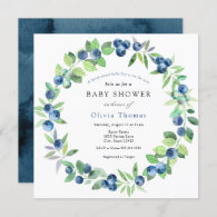 A Berry Sweet Blueberry Baby Shower Invitation