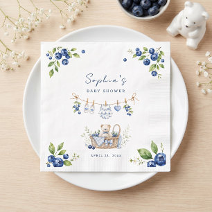 A Berry Sweet Blueberry Cute Baby Custom Napkins