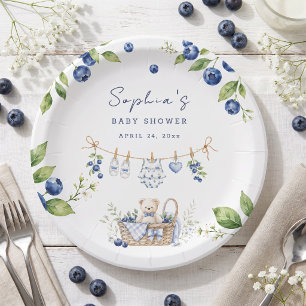 A Berry Sweet Blueberry Cute Baby Custom Paper Plates