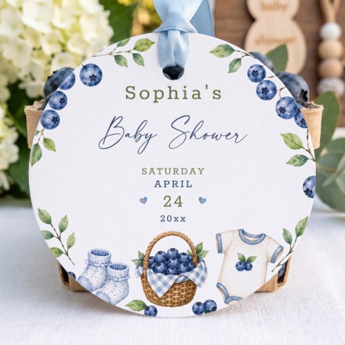 A Berry Sweet Blueberry Cute Blue Watercolor Favor Tags