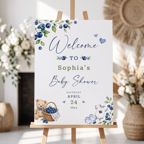A Berry Sweet Blueberry Cute Blue Watercolor Foam Board