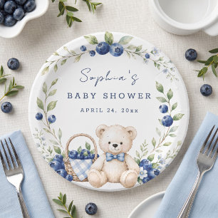 A Berry Sweet Blueberry Elegant Custom Paper Plates