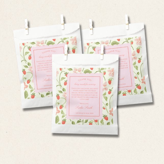 A berry sweet girl is on the way Baby Shower Favor Bag (Creator Uploaded)