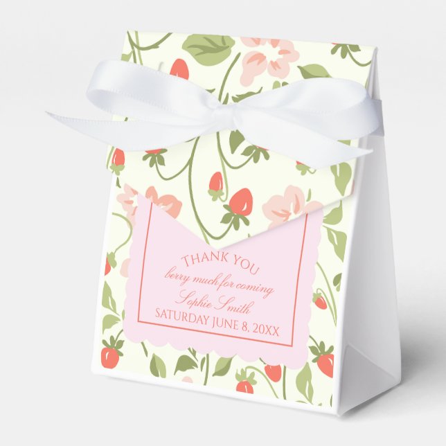 A berry sweet girl is on the way Baby Shower Favor Boxes (Front Side)