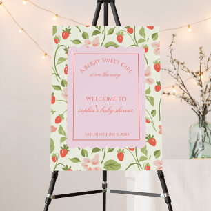 A berry sweet girl is on the way Baby Shower Foam Board