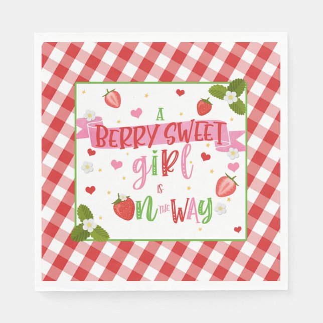 A Berry Sweet Girl is on the Way  Napkins (Front)