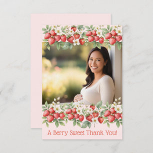 A Berry Sweet Photo Strawberry Frame Thank You Card