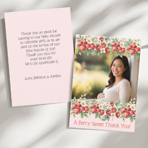 A Berry Sweet Photo Strawberry Frame Thank You Card