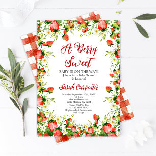 A Berry Sweet Strawberry Baby Shower Invitation