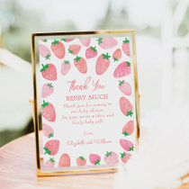 A Berry Sweet Strawberry Baby Shower Thank You Card