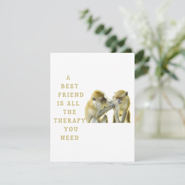 A Best Friend Is All the Therapy You Need Holiday Card (Standing Front)