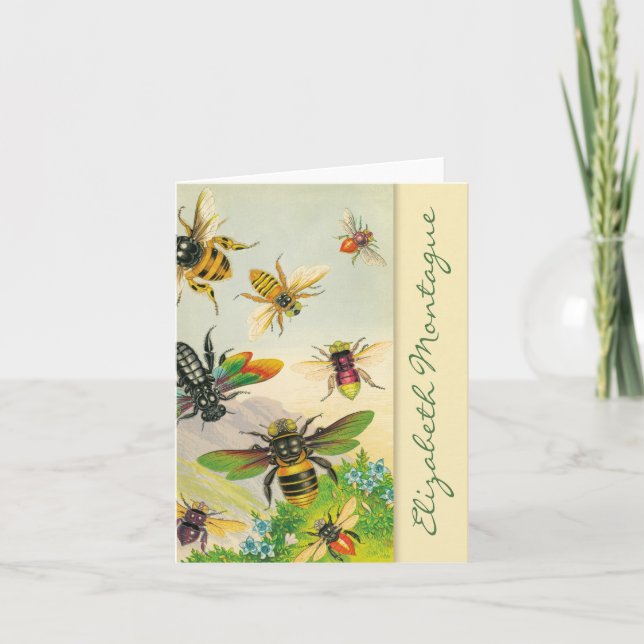 A Bevy of Bees Personalized Note Cards (Front)