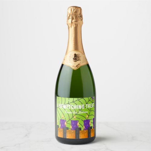 a bewitching affair green sparkling wine label