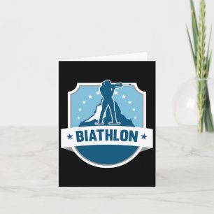 A Biathlete With Rifle And Cross-country Skis Moti Card