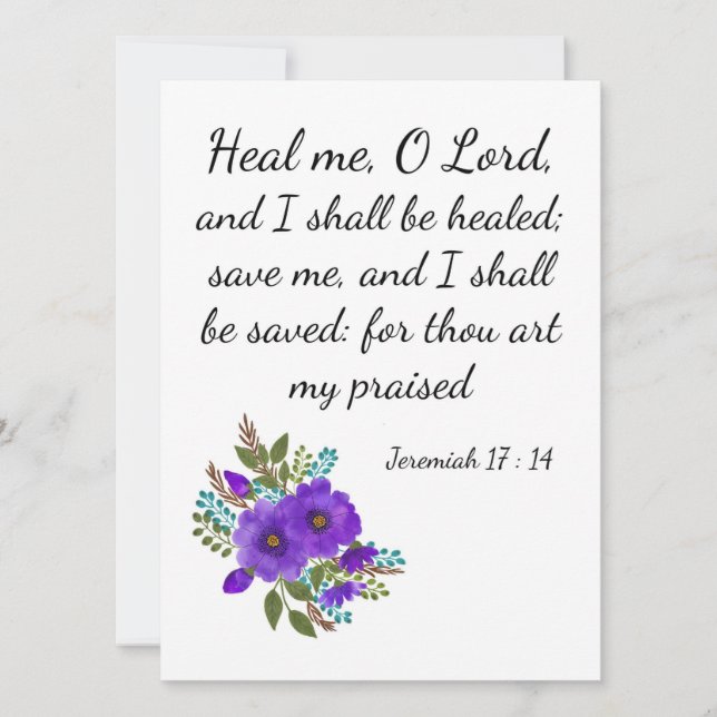 A biblical "Get well soon" card (Front)