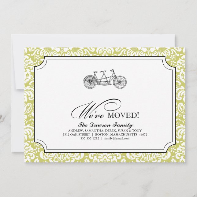 a bicycle built for two {we've moved} announcement (Front)