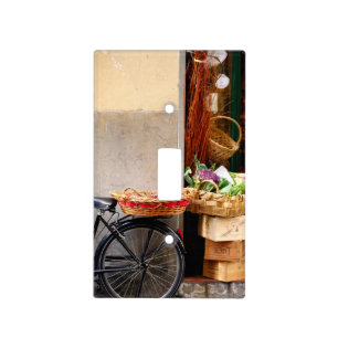 A Bicycle in Front of an Italian Shop Front Light Switch Cover