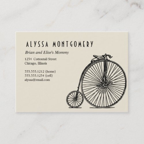 a bicycle made for two  art deco mommy card