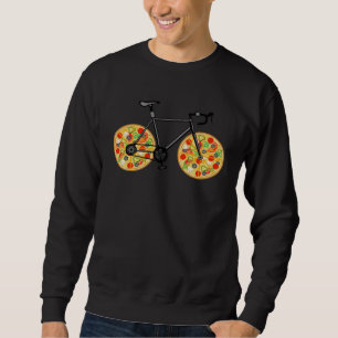 A bicycle with pizza shaped wheels  Bicycle pizza Sweatshirt