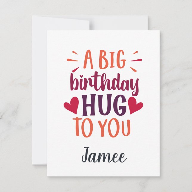A BIG birthday Hug Birthday Gift Card and Envelope (Front)