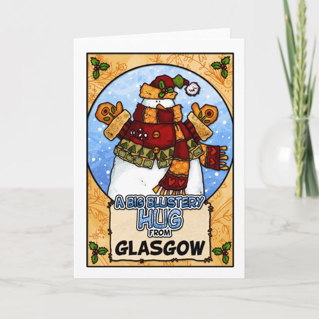 A Big Blustery Hug from Glasgow Holiday Card (Front)