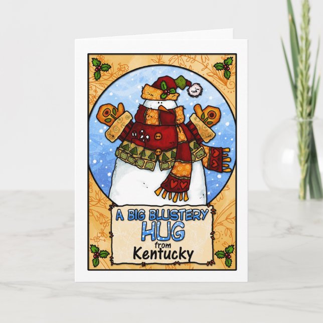 A Big Blustery Hug from Kentucky Holiday Card (Front)