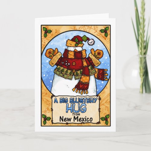 A Big Blustery Hug from New Mexico Holiday Card