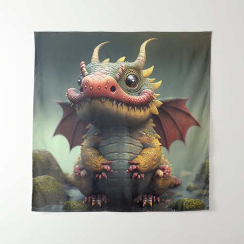 A big fat cute dragon tapestry