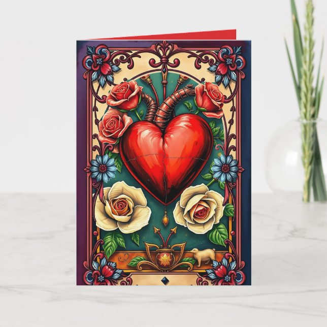 A Big Heart Folded Note Card (Front)