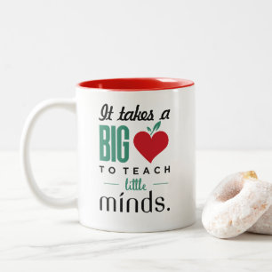 a Big Heart to Teach Little Minds - Red Heart Mug
