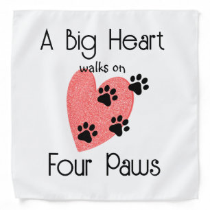 A Big Heart walks on Four Paws - Cute Pet Lover Bandana