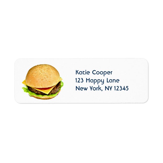 A Big Juicy Cheeseburger Photo Label (Front)