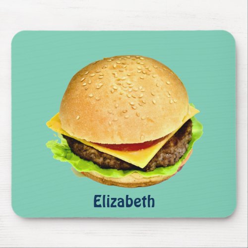 A Big Juicy Cheeseburger Photo Personalized Mouse Pad