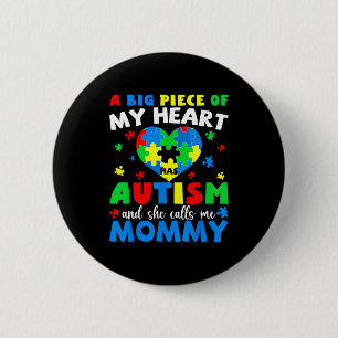 A big piece of heart has autism and calls mommy button