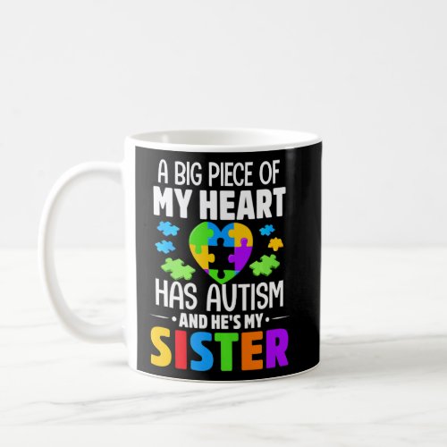 A Big Piece Of My Heart Has Autism And Hes My Sis Coffee Mug