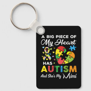 A Big Piece Of My Heart Has Autism and She's My Mi Keychain