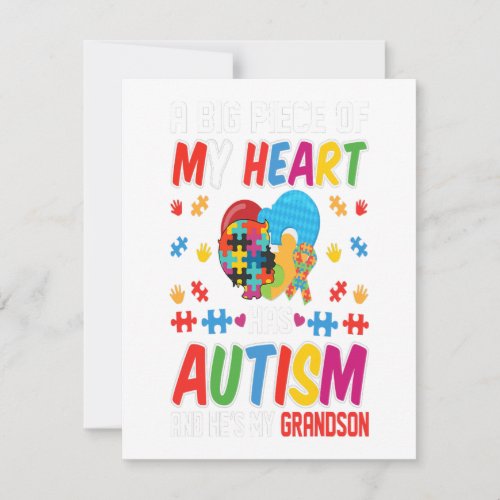 A Big Piece Of My Heart Has Autism Gift Invitation