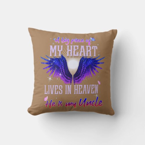 A Big Piece Of My Heart Lives In Heaven He Is My Throw Pillow