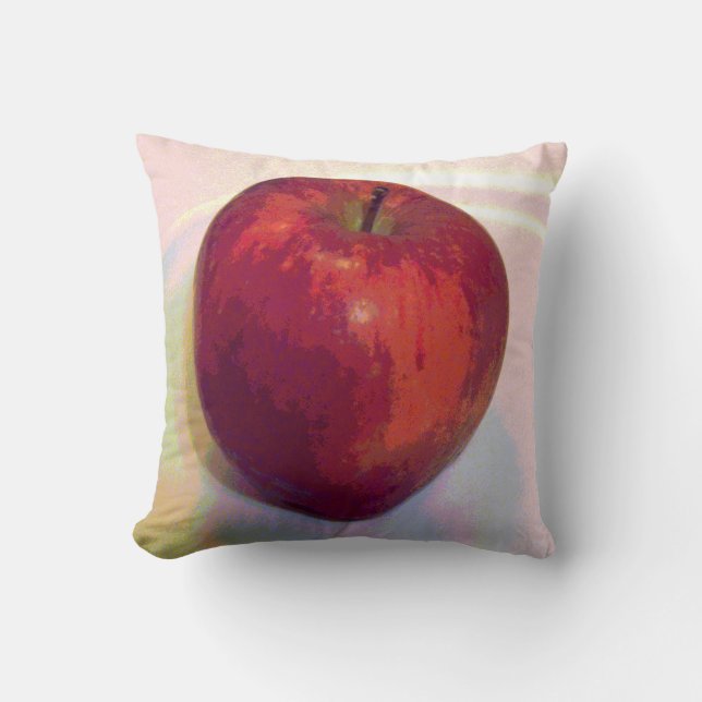 A Big Red Apple Throw Pillow (Front)