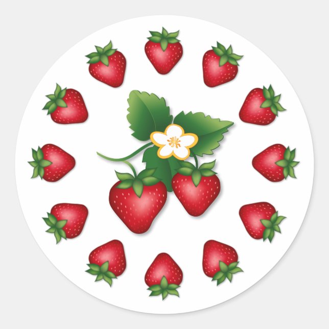 A Big, Red, Sweet Strawberry Large Sticker (Front)