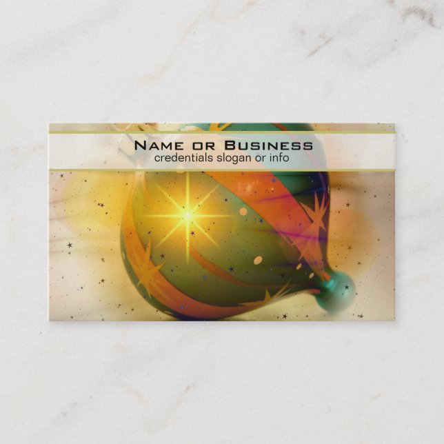 A Big Shiny Christmas Ornament Business Card (Front)