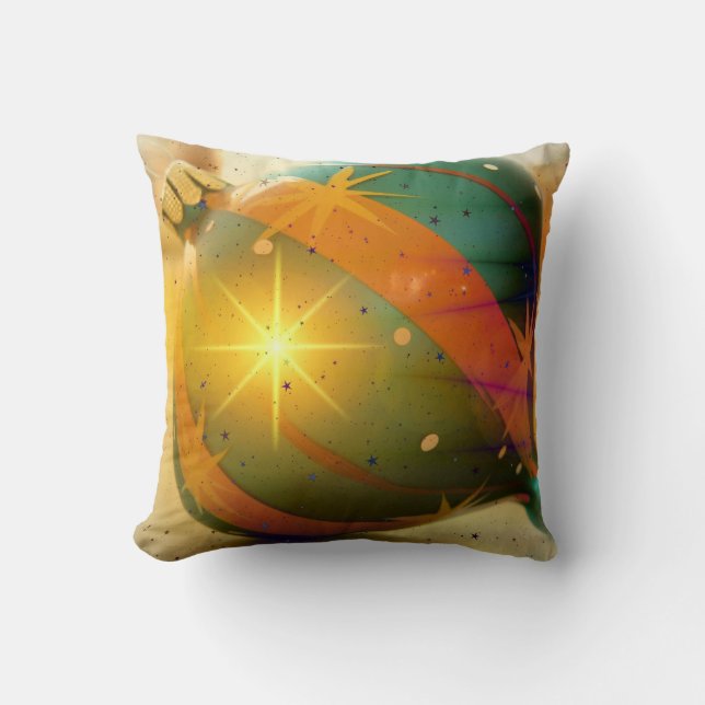 A Big Shiny Christmas Ornament Throw Pillow (Front)