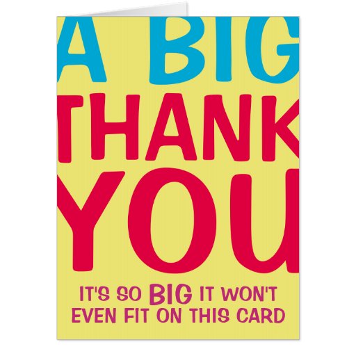 Unique 10 Large Thank You Card