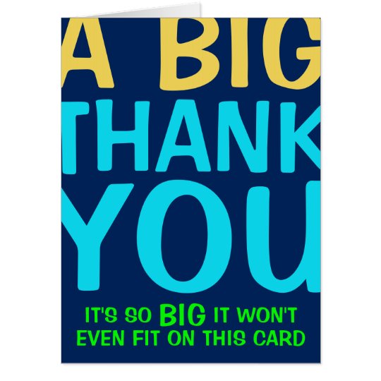 A Big Thank You Card Zazzle