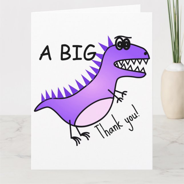 A BIG Thank You Dinosaur Greeting Card (Front)