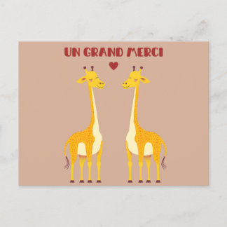 A big thank you - giraffe postcard