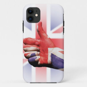 A big thumbs up 'like' with the Union Jack flag iPhone 11 Case