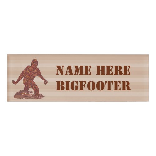 A Bigfoot Walking Sasquatch Crypto Funny Name Here Name Tag